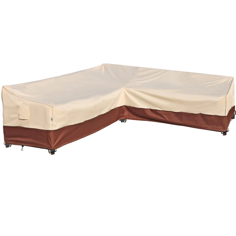 Westblue Patio Outdoor Sectional Cover -Patio Furniture Covers Waterproof Rip-Stop Anti-UV 600D Heavy Duty Outdoor Couch with 3 Air Vent Sofa Cover (L-Shaped-Right-85''X58'')
