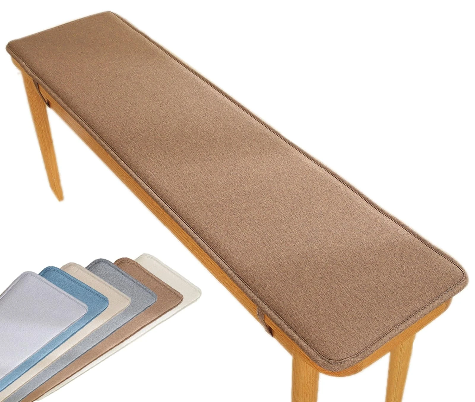 Bench Cushion 120cm/100cm/130cm/90cm/150cm x 40cm/50cm Outdoor Indoor 2/3 seater Non-Slip Seat Pad for Bay Windows, Garden Patio, Long Chairs, Swings & Porch Furniture(Coffee,50x140cm)