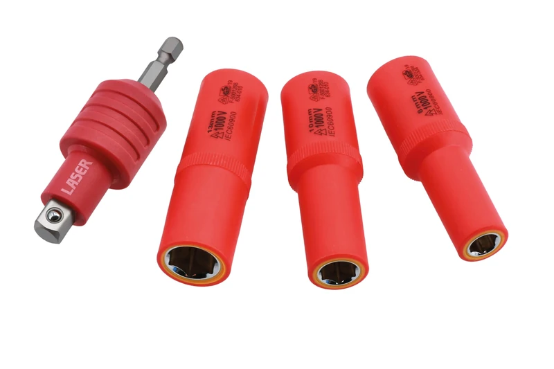 Laser 9151 Non-Conductive Insulated Quick Chuck Adaptor with Magnetic Sockets 4pc