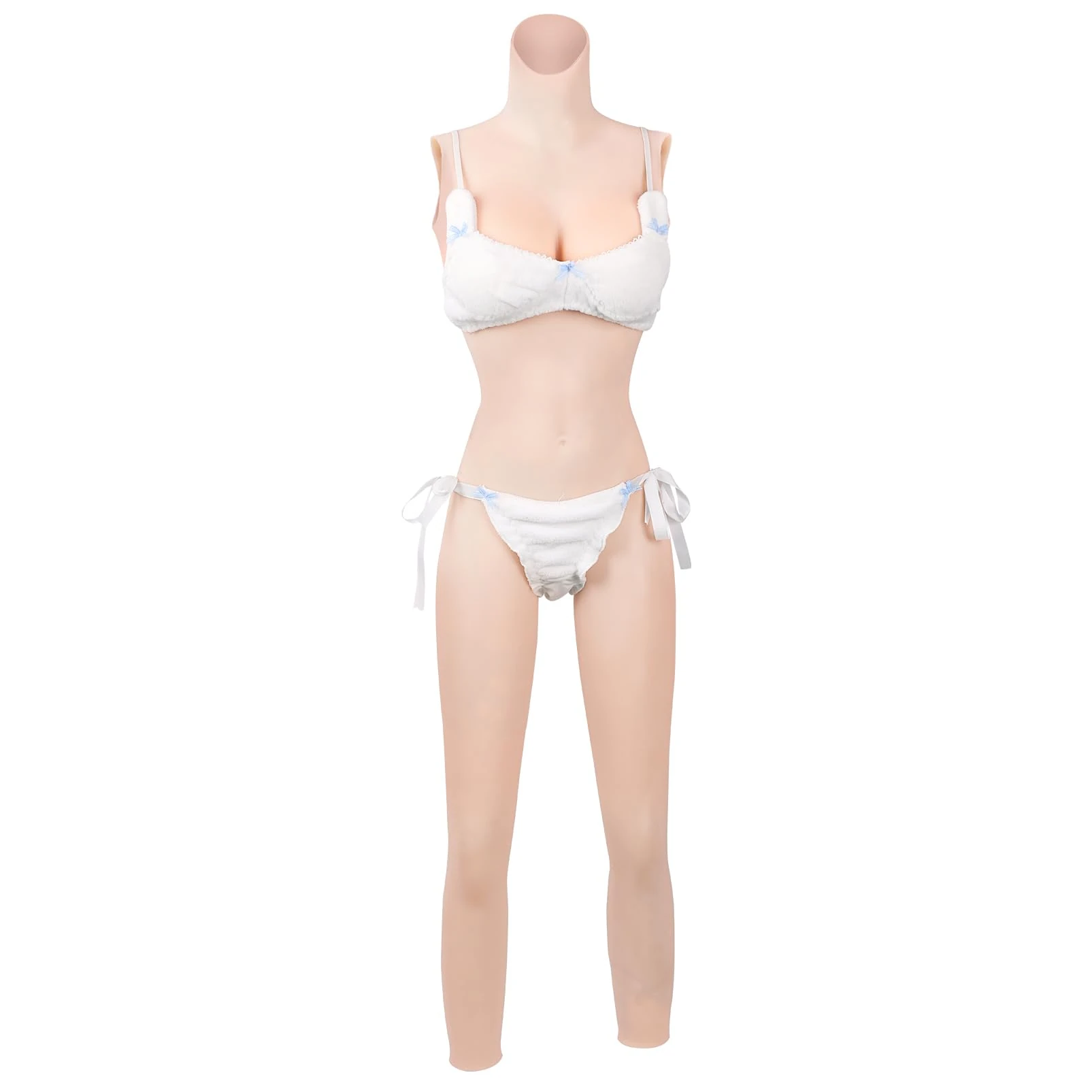 Funxzior 3rd Generation Silicone Full-Body Bodysuit with Realistic Female Silhouette False Breast Forms & Urination System & Integrated Privacy Structure for Crossdresser (Ivory, D Cup Gel Filled)