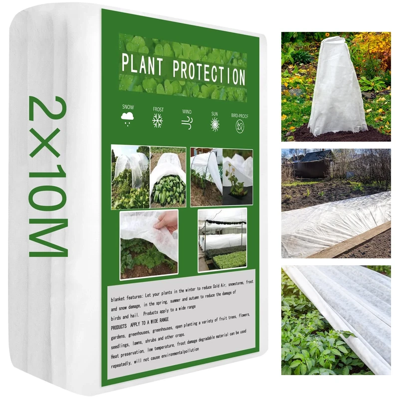Vegamall 2 * 10m Garden Fleece Frost Protection for Plants 30gsm Horticultural Fleece Plant Covers for Winter for Vegetables Fruits Flowers