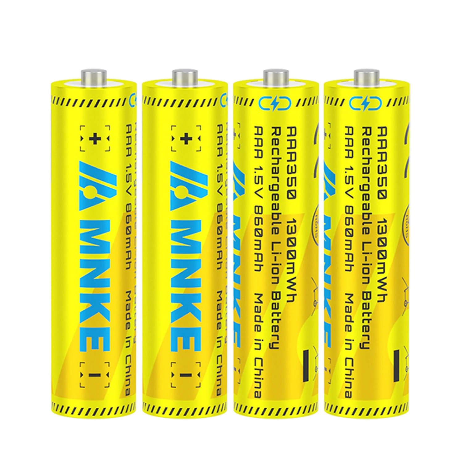 4PCS AAA Rechargeable Lithium Batteries 1.5V1300mWh High-Capacity 1000+ Cycles Ultra-Long Lasting Time Durable Cycle