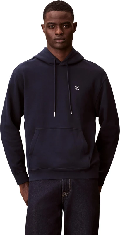 Calvin Klein Men's LS EU 350TERRY MONOGRAM HOODIE LV04RC297G Sweatshirts, Blue (Dark Sapphire), XL