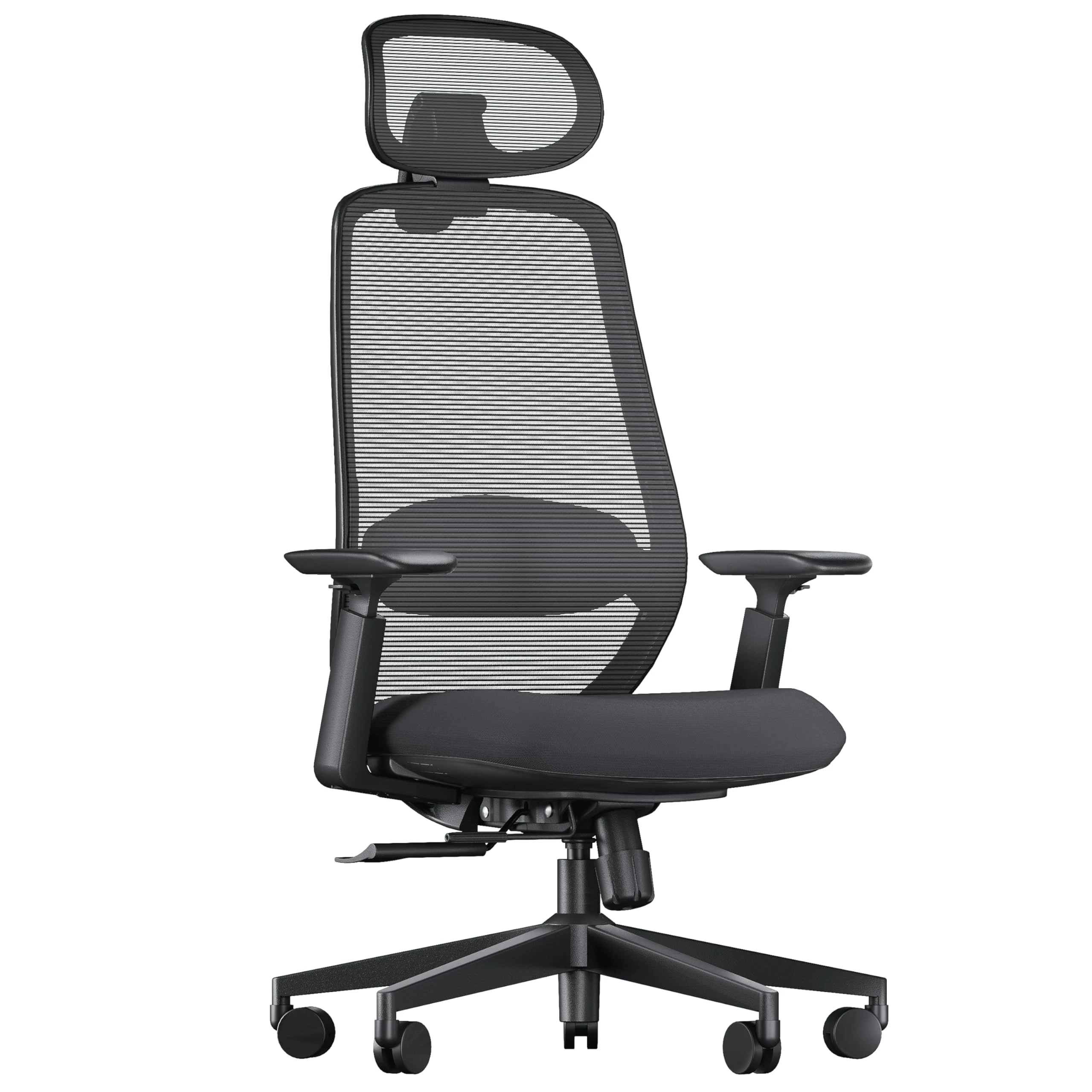 ProtoArc EC200 Ergonomic Office Chair - High Back Computer Desk Chair with 2-Way Adjustable Lumbar Support, Seat Depth & 3D Headrest, Mesh Swivel Desk Chair for Home & Office, Black