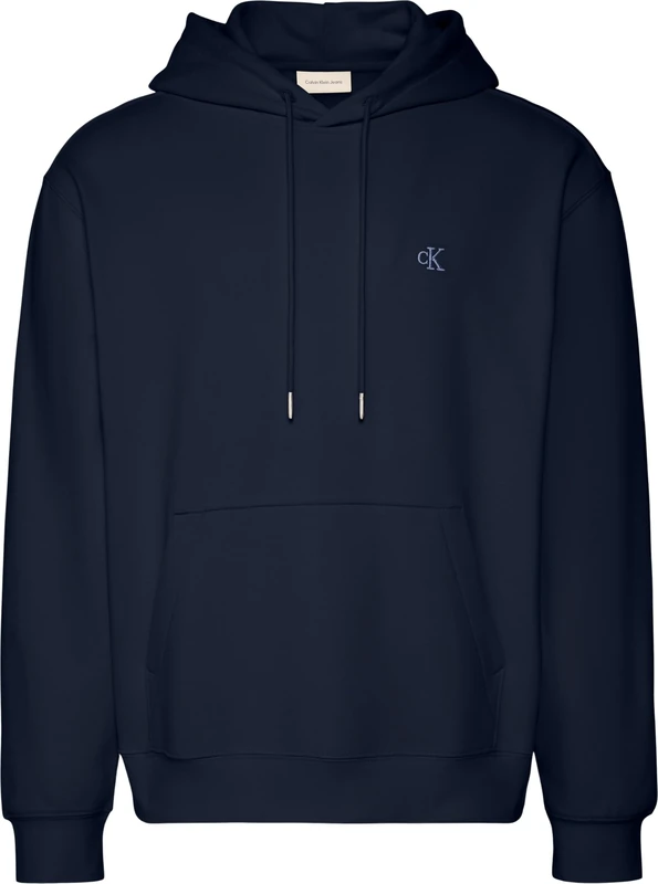 Calvin Klein Men's LS EU 350TERRY MONOGRAM HOODIE LV04RC297G Sweatshirts, Blue (Dark Sapphire), L