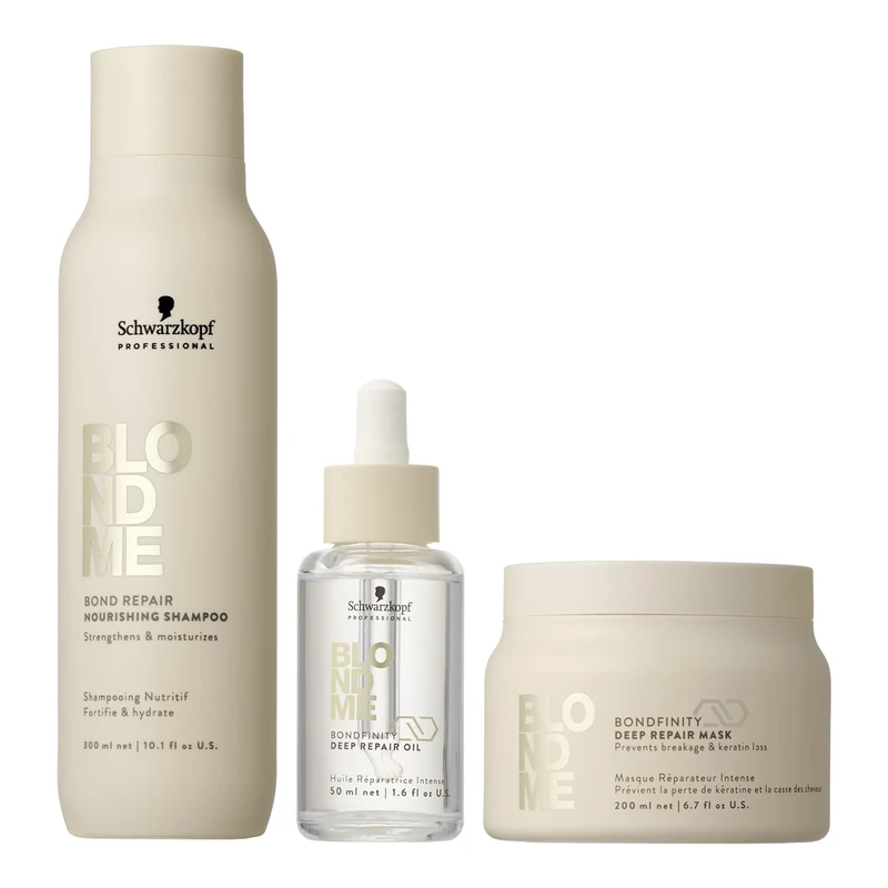 Schwarzkopf Professional BLONDME Bond Repair Nourishing Shampoo 300ml + Mask 200ml + Oil 50ml