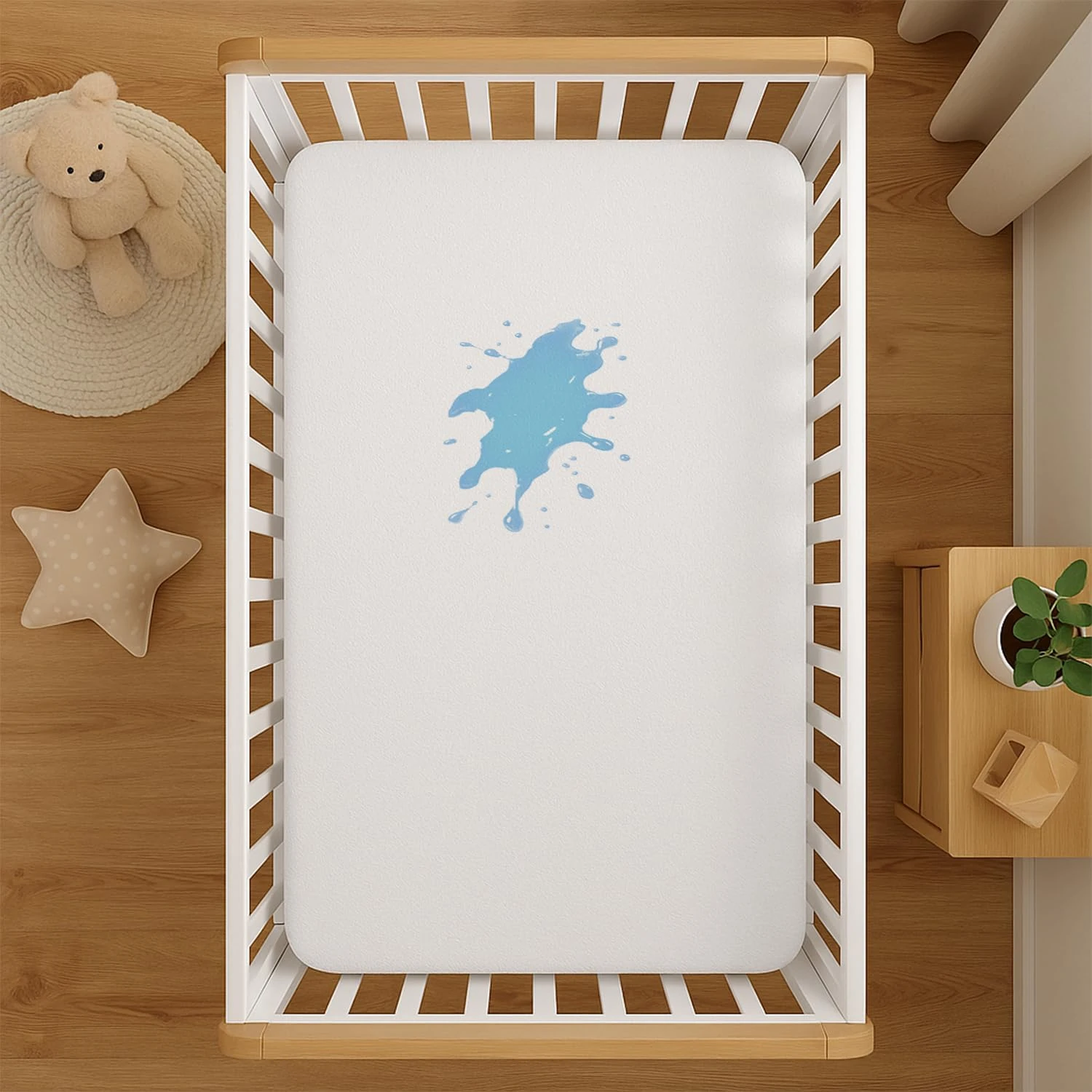 Lakhmaali Terry Cotton Cot Bed Mattress Protector 70x140 cm – Soft Waterproof Fitted Sheet Cover, Breathable and Noiseless Baby Mattress Protector with Deep Skirt for Cot Beds