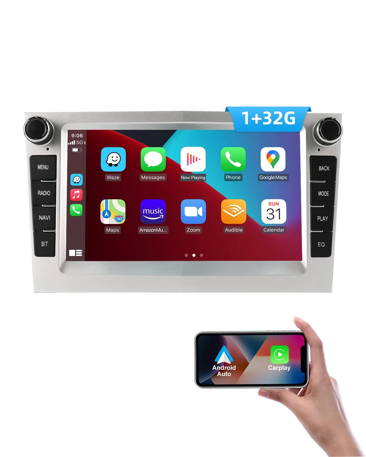 ESSGOO 1+32G Car Stereo for Vauxhall Opel Corsa C D Zafira B Astra G H, Android 14 Car Radio with Wireless Carplay and Android Auto, 2 Din 7 Inch Touchscreen Bluetooth Carplay with FM GPS SWC Navi