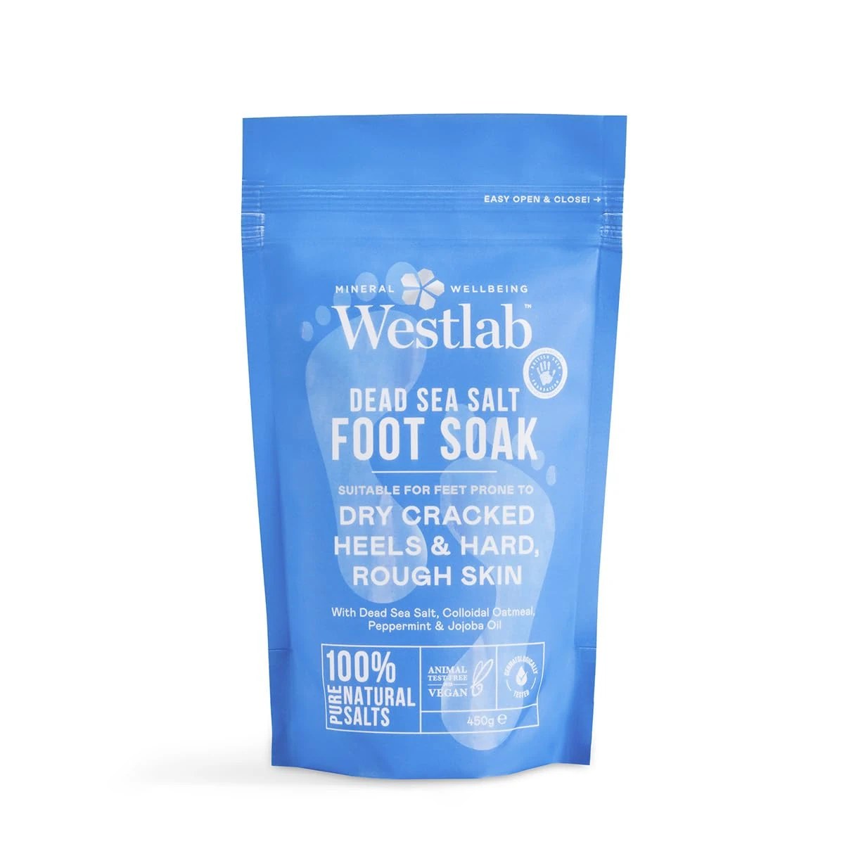 Westlab Dead Sea Foot Soak 450g - Dry Cracked Heels & Hard Rough Skin.