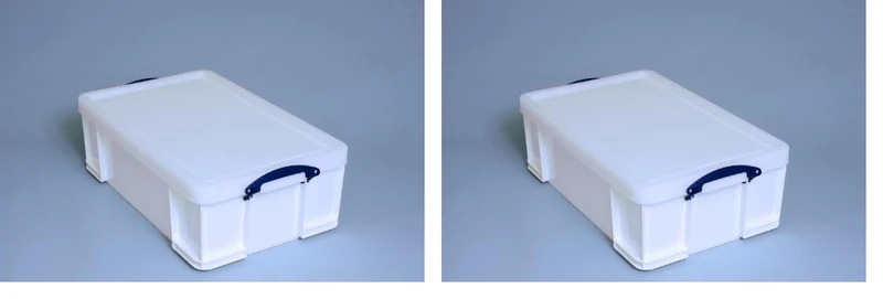 Really Useful Box Plastic Storage Box 50 Litre White Strong (Pack of 2)