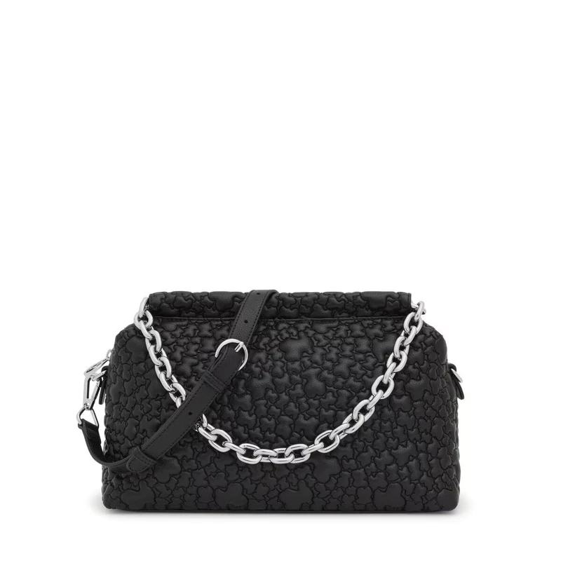 TOUS Women's Jane Puffy Bag, Black/White, Mediano - Image 1