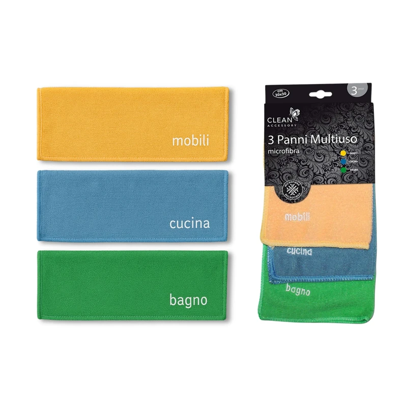 LifeChic Multi-Purpose Microfibre Cloths Set 30 x 30 cm (72 Packs of 3 Cloths) - Cleaning Home, Kitchen and Bathroom, Multicoloured