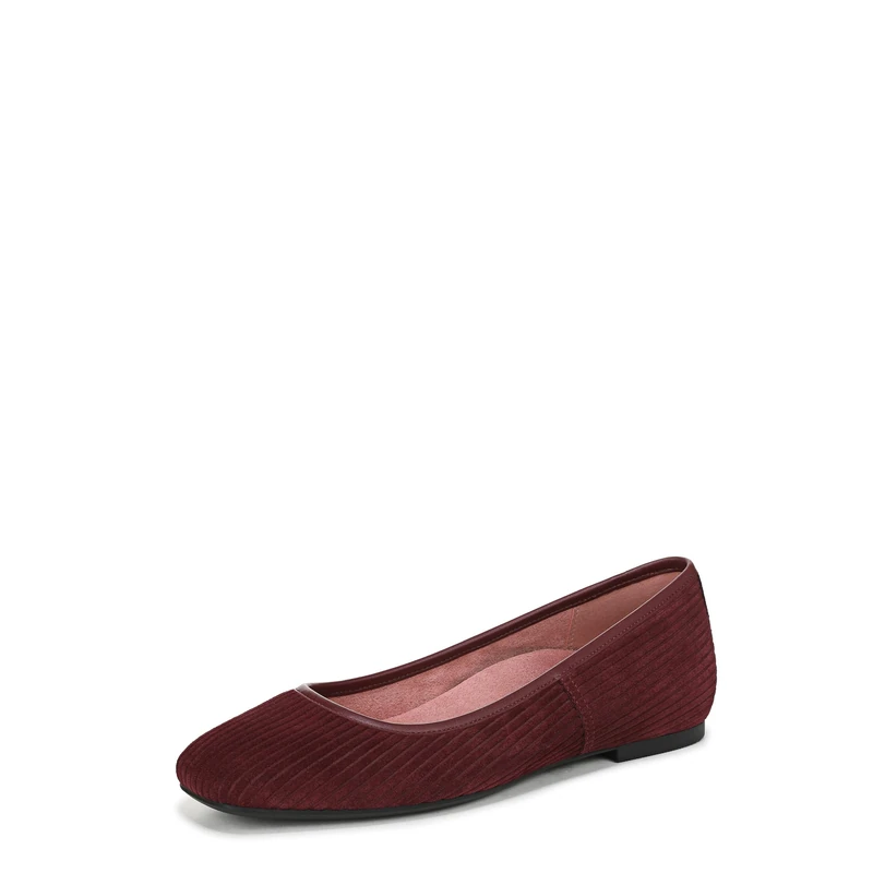 Vionic Women's Orinda Ballet Flat, Cherry Jubilee Suede, 8 UK