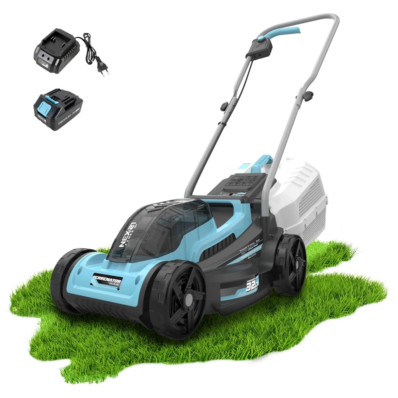 Cecotec Terrenator E1 Liberty Battery Lawn Mower, Brushless Motor, Powered by 21V 4Ah Battery, Adjustable Cutting Height, Width 32 cm, 3in1 with Mulching