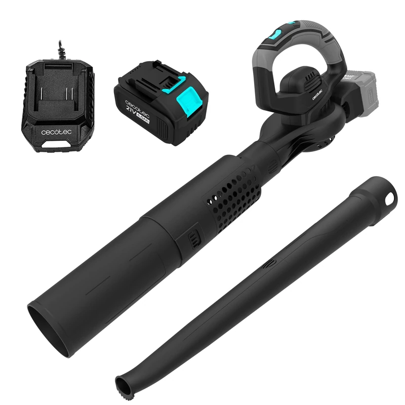 Cecotec 21V Airforce 2in1 Multifunction Battery Leaf Blower. 3000W, Speed up to 300 km/h, Volume up to 800m³/h, Adjustable Speed, Lightweight, Includes Long Tube and Wide Tube