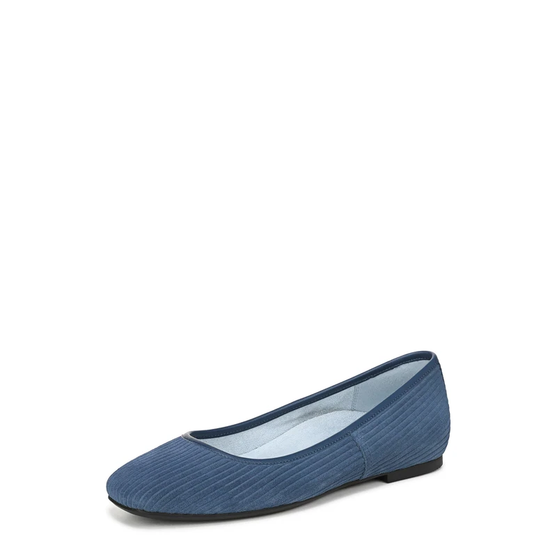 Vionic Women's Orinda Ballet Flat, Dark Denim Suede, 4 UK