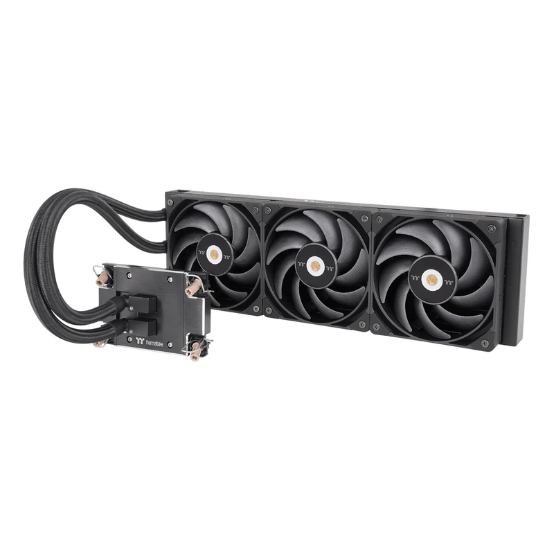 Thermaltake AW420 Liquid Cooler; Intel LGA 4677 - AMD sTR5/SP6; 420mm Raditator; 3x140mm 500~2000rpm PWM Toughfan Pro; Nickel-Plated Copper Block; Black; CL-W445-PL14BL-A