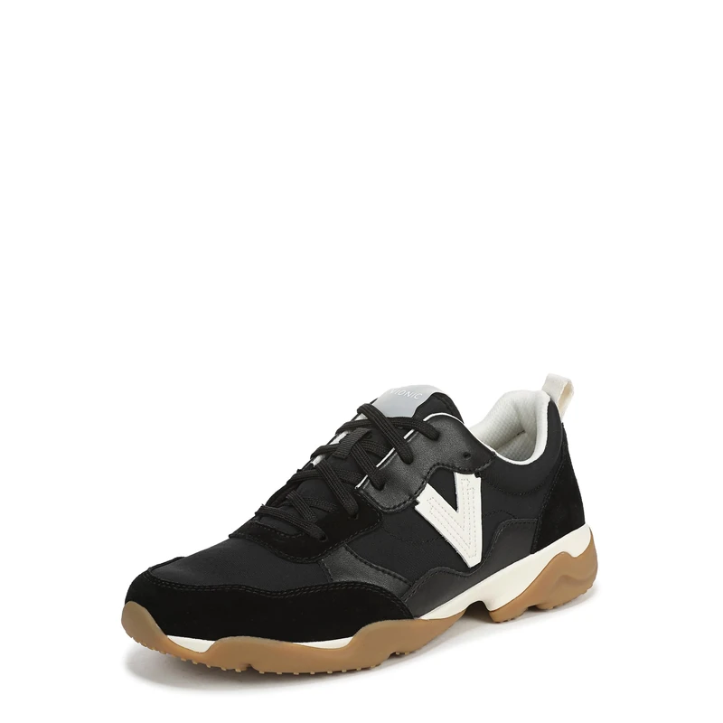 Vionic Women's Walk Slim Glide Sneaker, Black Leather, 6 UK