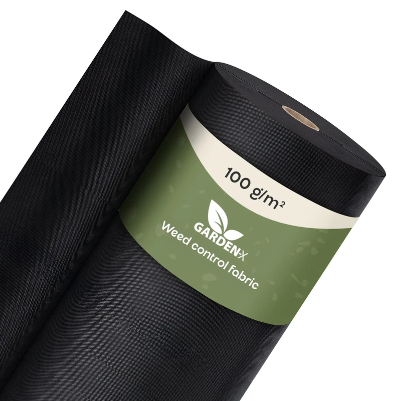 GARDENIX Garden Fleece Against Weeds, Weed Control Fabric, Water Permeable, 100 g/m², Black, UV-Resistant Film, 0.6 x 100 m (60 m²), Fleece Raised Bed, Weed Control Film, Garden Tiles, Flower Bed Film - Image 1