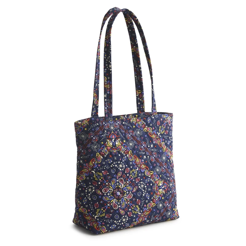 Vera Bradley Premium Cotton Small Original Zip Tote Bag, Starry Paisley, One Size