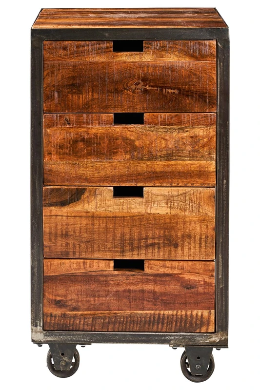 AlexandreHouse BRISTOL - CHEST OF DRAWERS 4 UNITS ON WHEELS IN WOOD AND METAL - Image 1