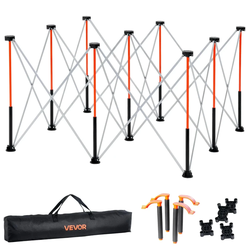 VEVOR Portable Folding Workstand, 1264 x 1264 mm Collapsible Workbench, 1589 kg Weight Capacity, No Assembly Foldable Work Stand with Storage Bag, Table Top NOT Included, for Garage Workshop Outdoor