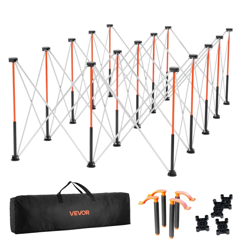 VEVOR Portable Folding Workstand, 2455 x 1260 mm Collapsible Workbench, 2724 kg Weight Capacity, No Assembly Foldable Work Stand with Storage Bag, Table Top NOT Included, for Garage Workshop Outdoor