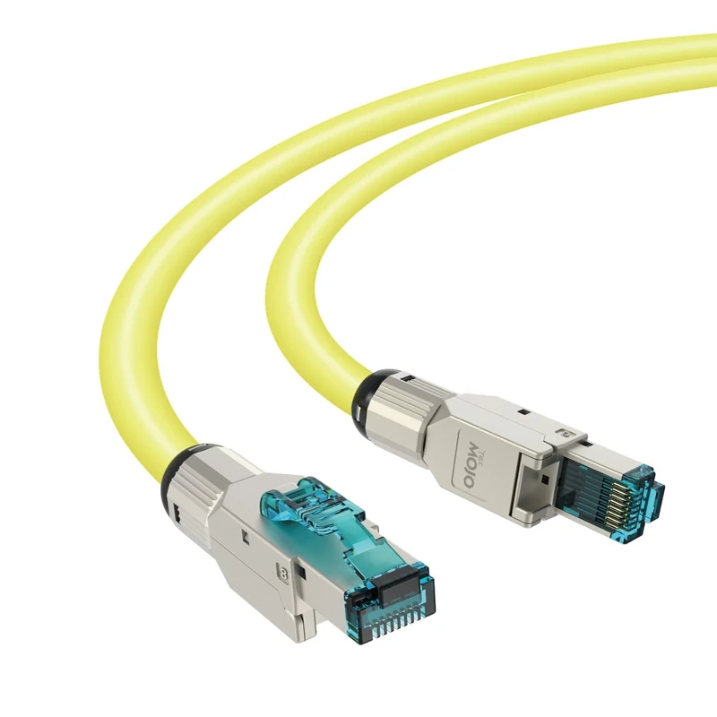 Tecmojo Ethernet Patch Cable 2M, 2 Pack, CAT8 S/FTP 40Gigabit LAN Cable, Pure Copper 40% TINNED COPPER BRAIDING LSZH RJ45 Snag-Free Patch Cord With Pre-terminated Field Connectors, Yellow