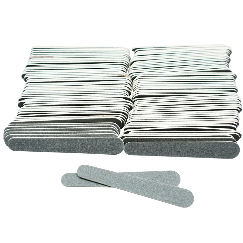 Mini Nail Files, 100Pcs Professional Nail Files 180 Grit Washable Nails File Wooden Double Sided Nails File for Natural and Acrylic Fingernail Buffer Block Manicure Tools - 7 x 1.1 cm