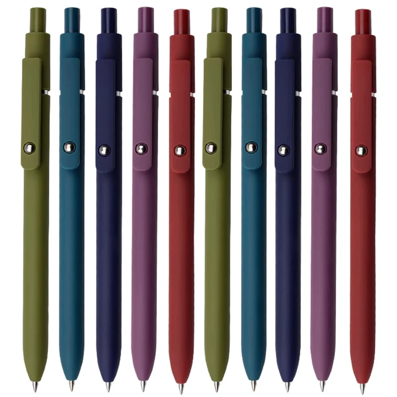 SUPEASY 0.5mm Fine Tip Gel Pens - Quick-Drying Black Ink, Smooth Writing for Office & School, Gift for Women, 10 Pack (Vintage)