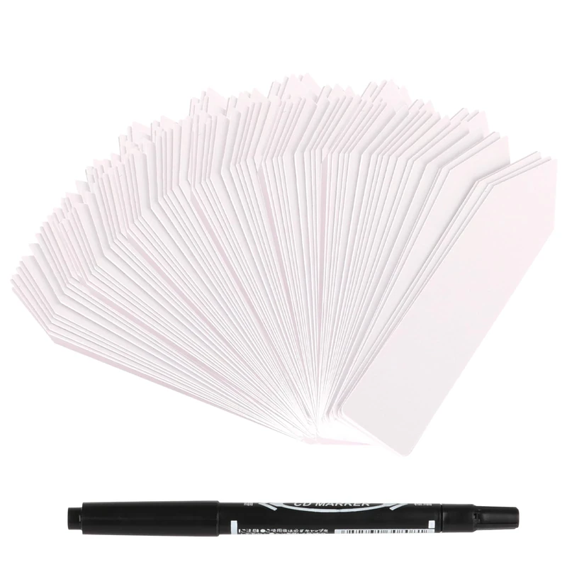 CAKKVDE 200Pcs White Plastic Plant Labels for Outdoor Plants, 10x2cm Waterproof Garden Tags for Seedlings, Herbs, Potted Vegetables & Flowers