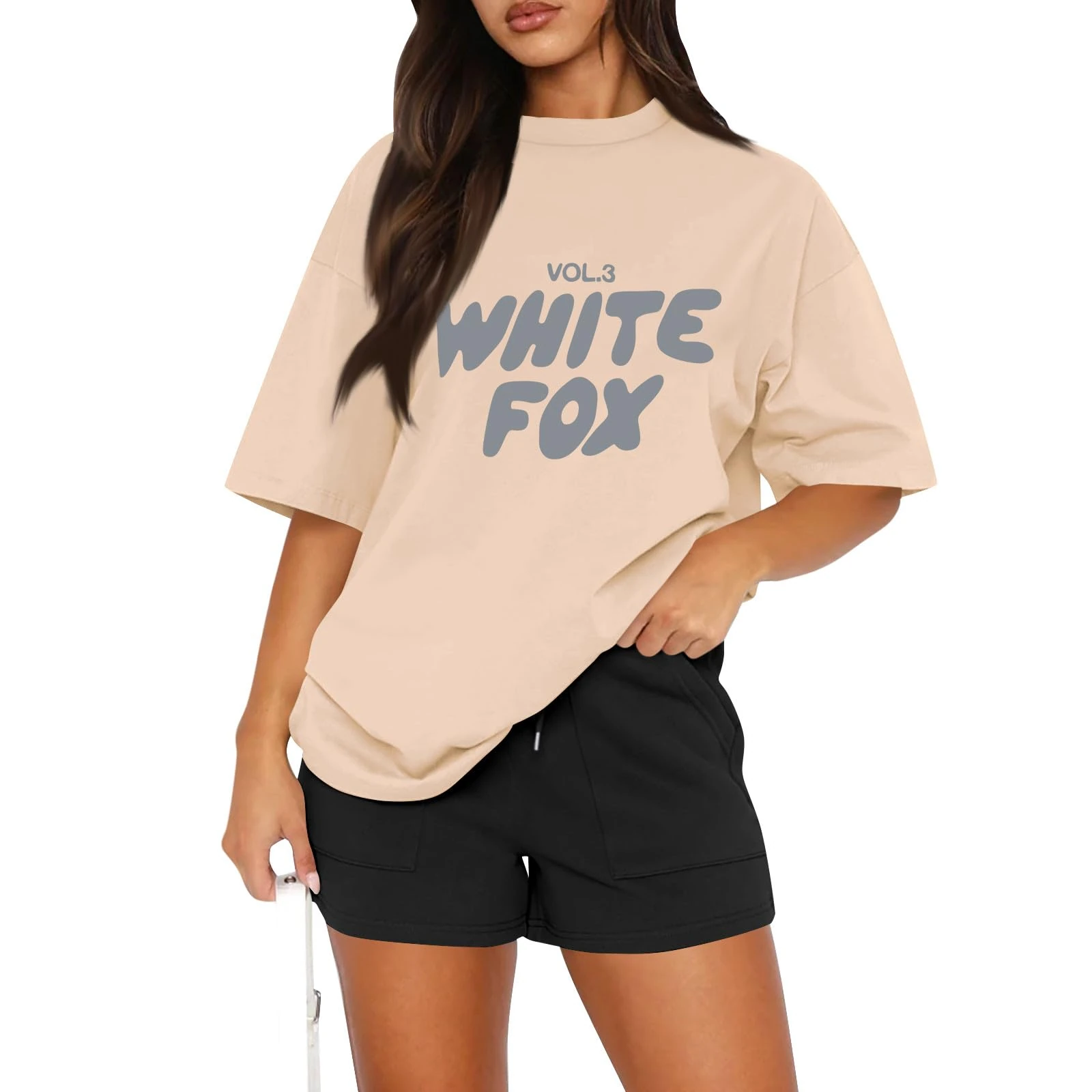 JKJFJKA T Shirts for Women UK Summer Casual Loose Fit Tunic Blouses Trendy Letter Print Ladies Short Sleeve Crewneck Oversized Tops Tshirts Complexion L, Womens T Shirts