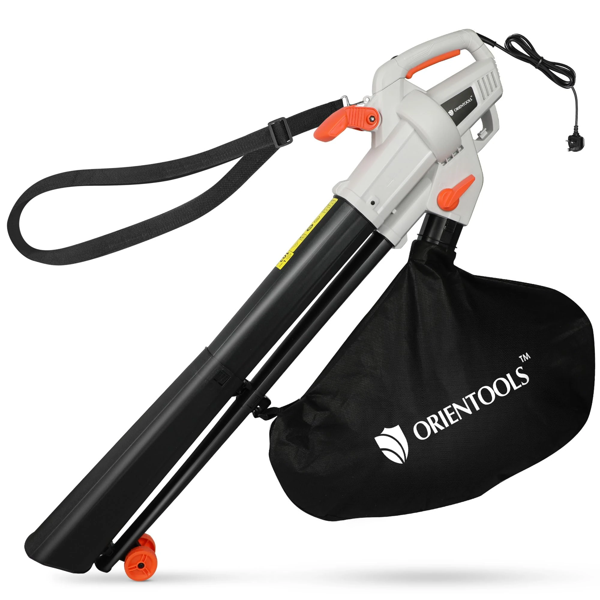 ORIENTOOLS Leaf Blower and Vacuum-3000w Garden Corded Leaves Collector Cleaner 10m Cable Outdoor Leaf Sucker Vacuum with 45L Collection Bag Electric Small Lightweight Air Blower Patios Gutter Driveway