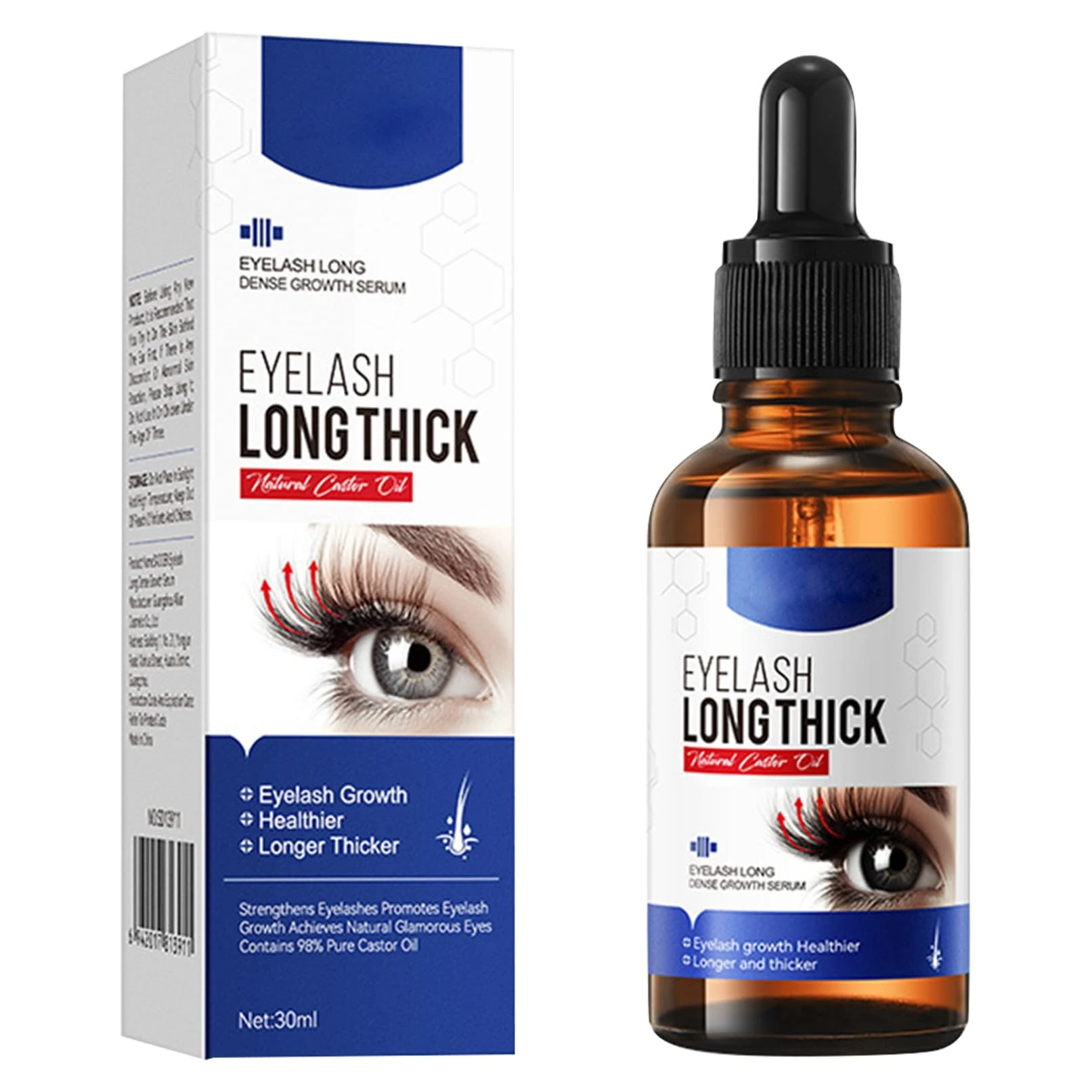 TiaoBug 1PC Plant Based Lash Serum 30ML Strengthens and Lengthens Lashes Brows Promotes Healthy Growth No Irritation Cruelty Free Blue One Size