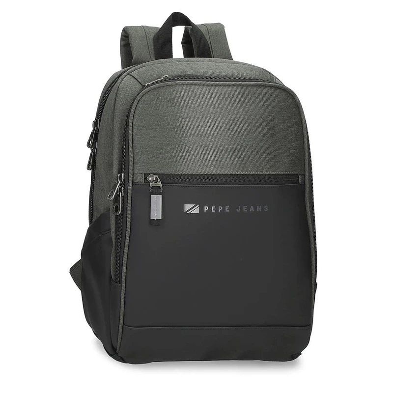 Pepe Jeans Jarvis Laptop Backpack Green 28x40x16cm Faux Leather and Polyester 17.92L by Joumma Bags