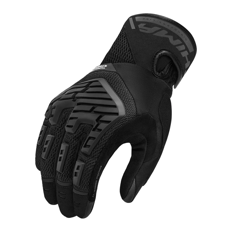 SHIMA STREAM Motorbike Gloves Men Textile Short Summer Biker Armoured Protectors Motorcycle Perforated Ventilated Touchscreen Motorsport Glove Lightweight Motocross (Mens, Black, L)