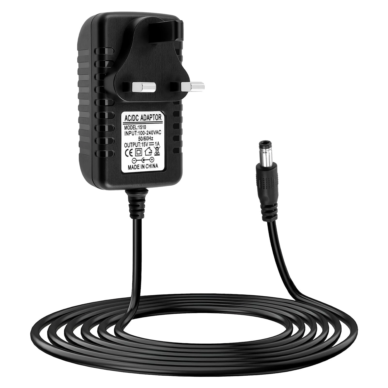 15V 1A Power Supply Adapter, AC 100-240V 50/60Hz to DC Converter with 5.5mm x 2.1mm Jack for LED Strip Lights Wireless Router Speakers CCTV Monitor Electronic Keyboard Game Console