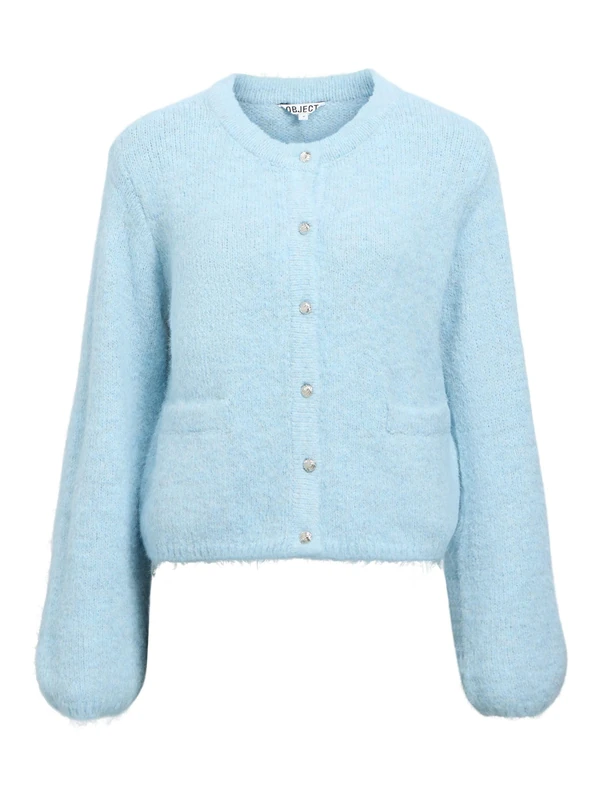 Object Objsaggia King L/S Knit Cardigan Noos, Winter Sky, S Women