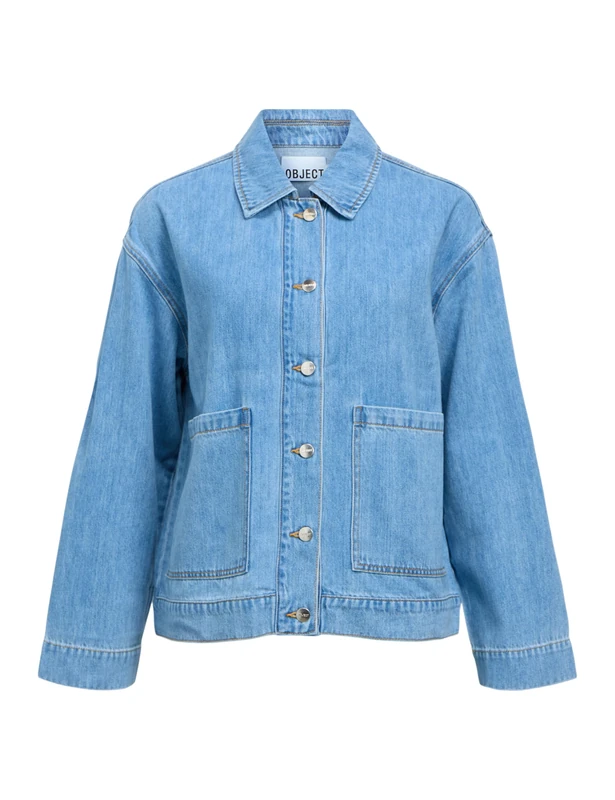 Object Denim Jacket Boxy Light Blue Denim, XS
