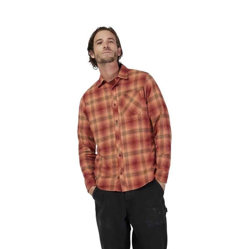FOX SURVIVALIST STRETCH FLANNEL RUST L SHIRT