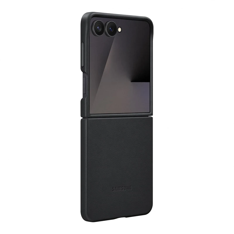 Samsung Galaxy Official Kindsuit Faux Leather Case for Galaxy Z Flip7 in Black