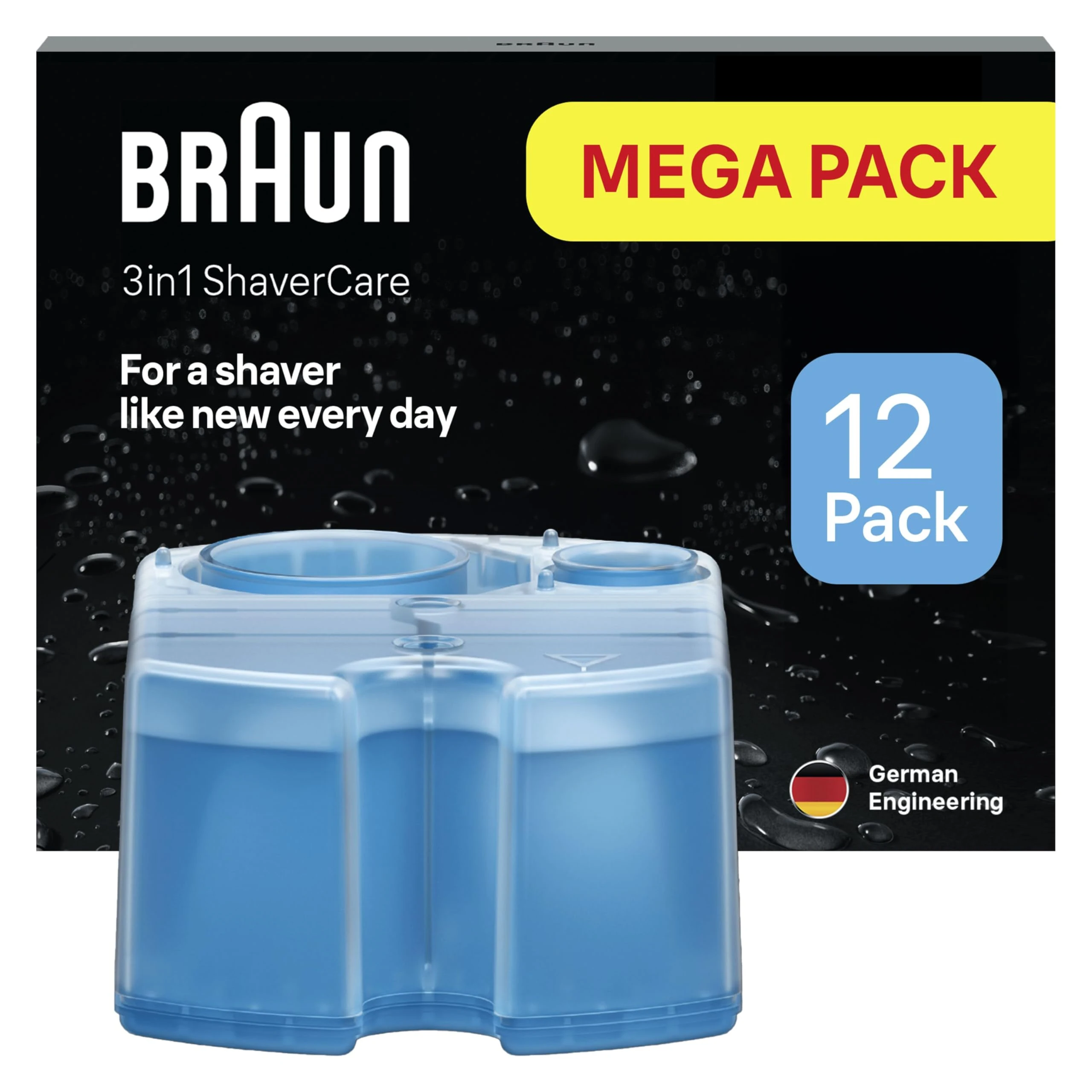 Braun 3-in-1 ShaverCare SmartCare Center Refill Cartridges, Hygienic Cleaning, 12 Pack