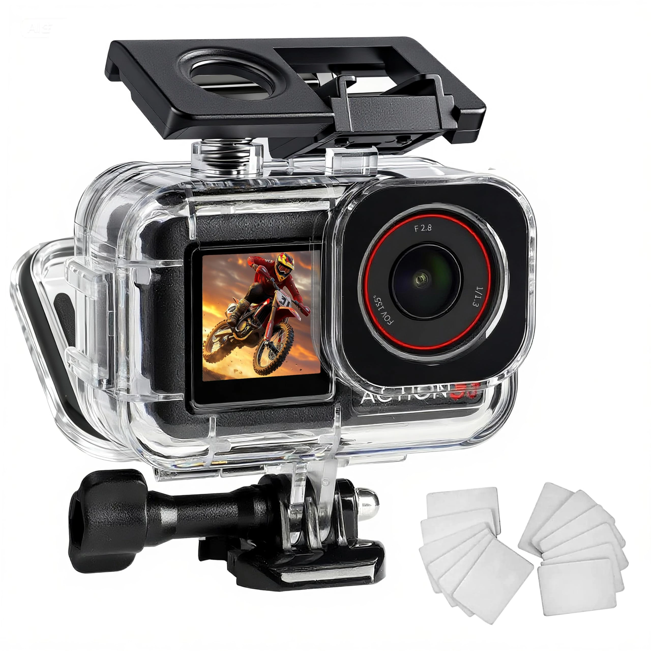 FitStill 60M/196FT Waterproof Housing for DJI Osmo Action 5 Pro/Action 4/Action 3, Underwater Photography, Dual Cold Shoe Design, dji Action 5 Pro Thickened Diving Housing, dji 5 pro/4/3 Accessories