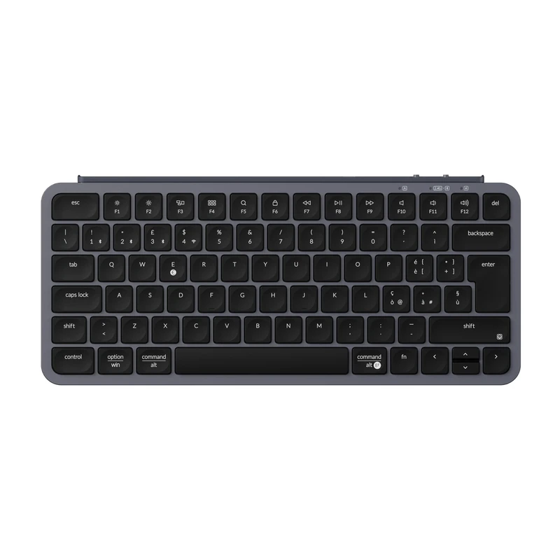 Keychron B1 Pro Ultra Slim Wireless Keyboard 75% Italian ISO QWERTY Layout, ZMK Configurable, PBT Tasi, 3 Modes 2.4 GHz/Bluetooth/Wired, Compatible with Windows/Mac, Space Grey