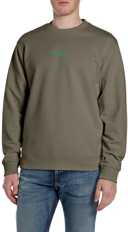 Replay Men's M3309 Sweatshirt, 851 Turndra Green, L