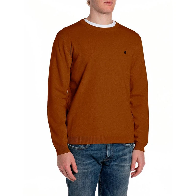 Replay Men's Uk4851 Pullover Sweater, 246 Brown, XL
