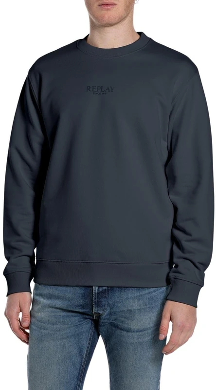 Replay Men's Sweatshirt, 970 Dark Navy, 3XL