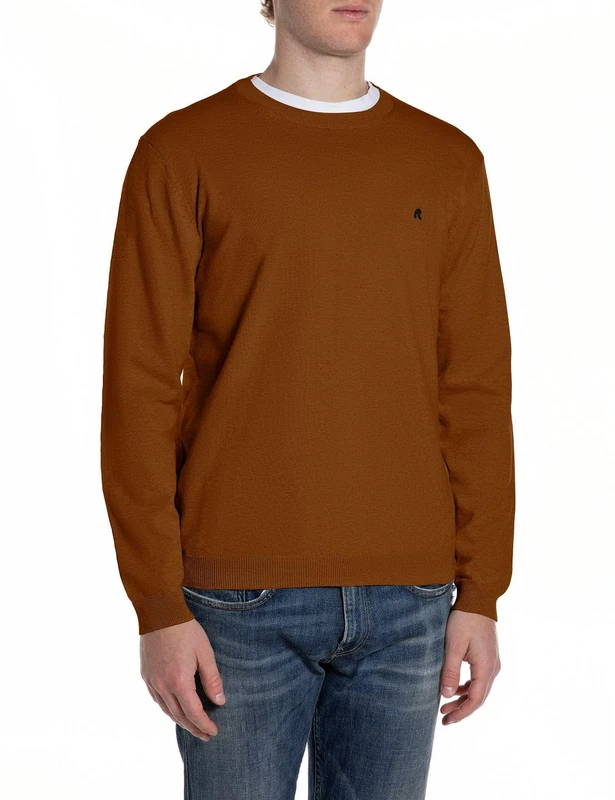 Replay Men's Knitted Jumper, 246 Brown, M - Image 1
