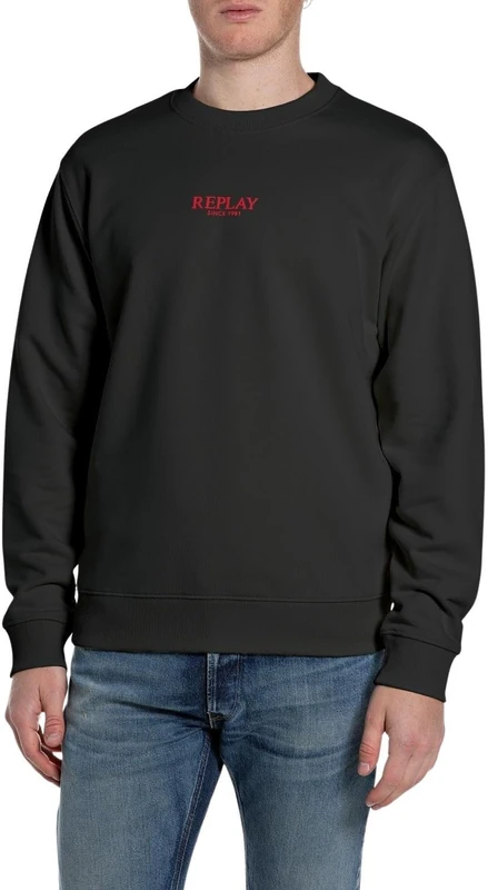 Replay Men's Sweatshirt, 098 Black, S