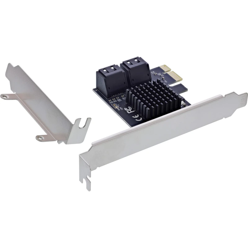 InLine PCIe Interface Card, 4X SATA 6Gb/s, Hot Swap, NCQ, Marvell Chipset, for SSD and HDD Expansion, Compatible with PCIe x1-x16, 76617M